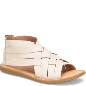 Born Iwa Woven Ecru White Open Toe Leather Sandal 10